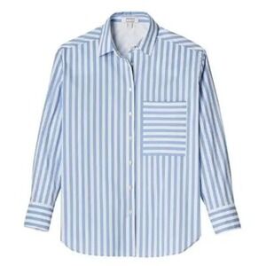 AYR Deep End Striped Button Down Shirt Blue White XL E1637